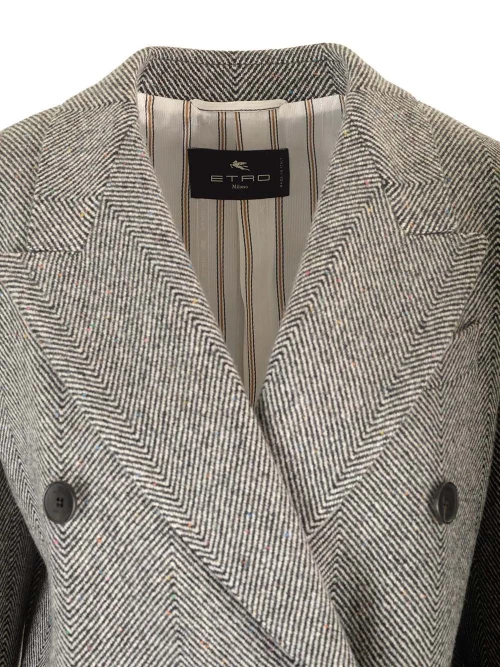  Etro  Cappotto lungo spina di pesce  