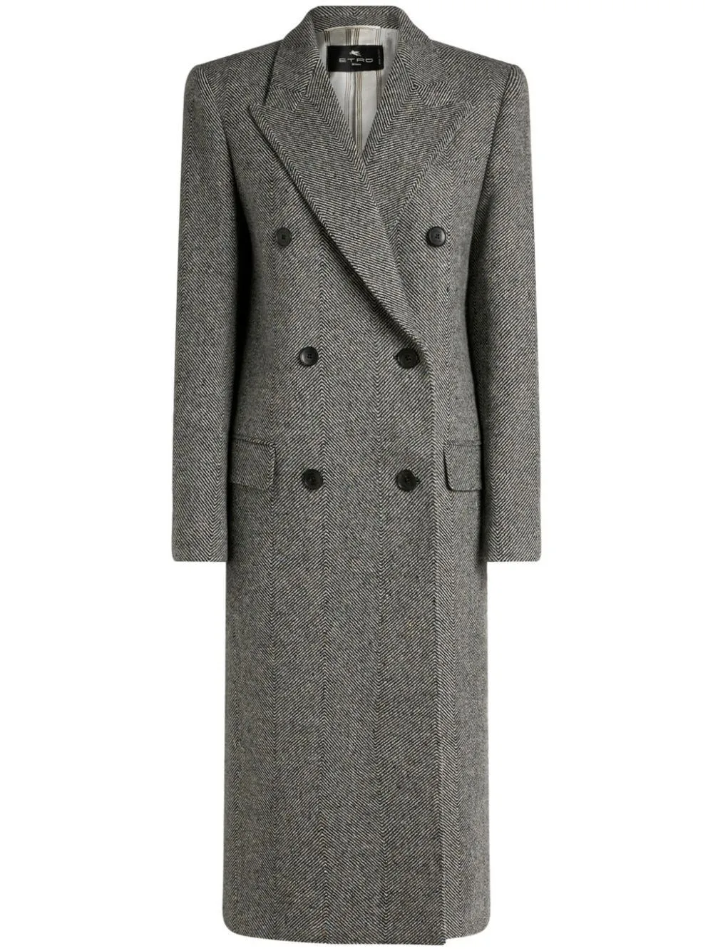   Etro  Cappotto lungo spina di pesce  