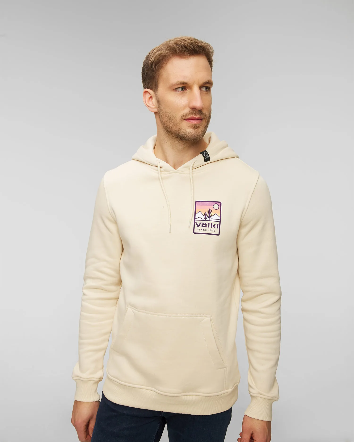 Felpa beige da uomo Volkl 100 Years Rise And Shine Hoodie Sand 198215-nd