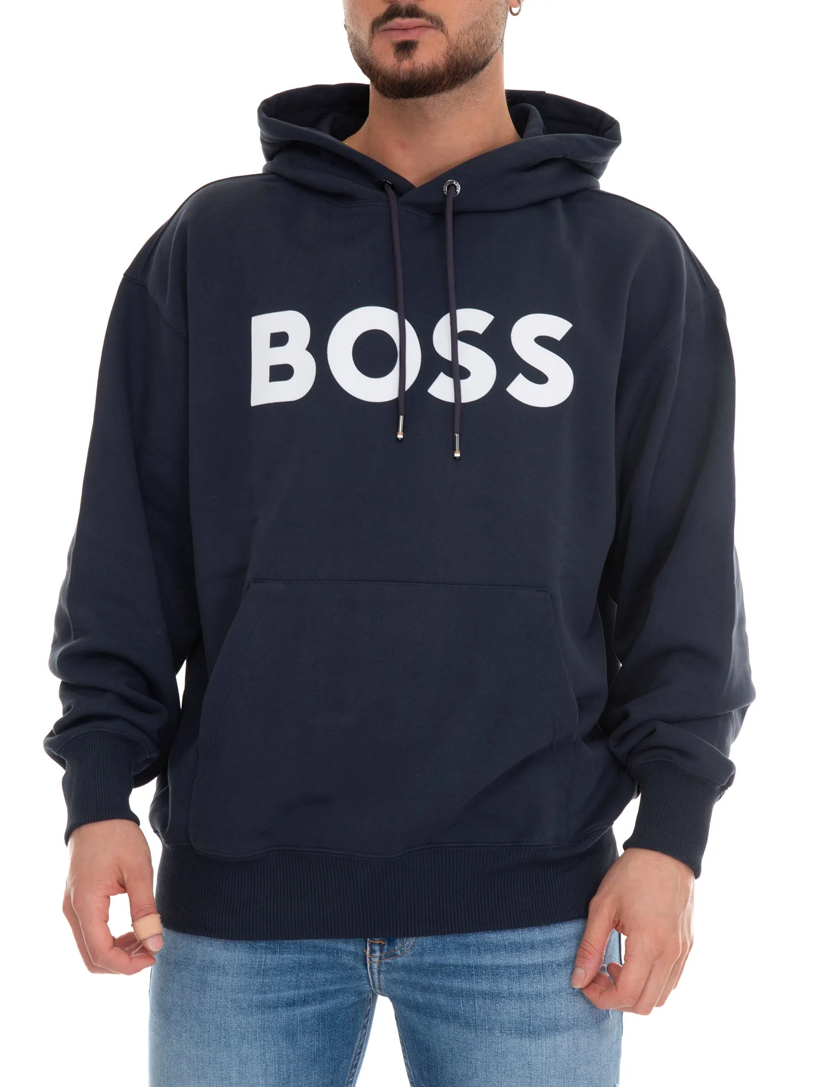 Felpa con cappuccio SULLIVAN08 Blu BOSS Uomo
