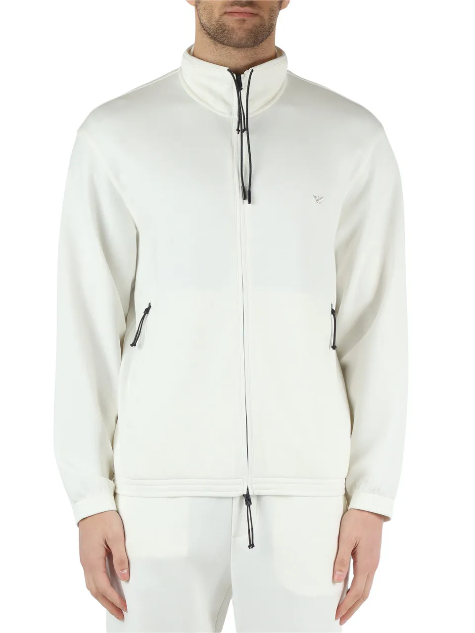 Felpa con zip TRAVEL ESSENTIAL in double jersey di misto cotone
