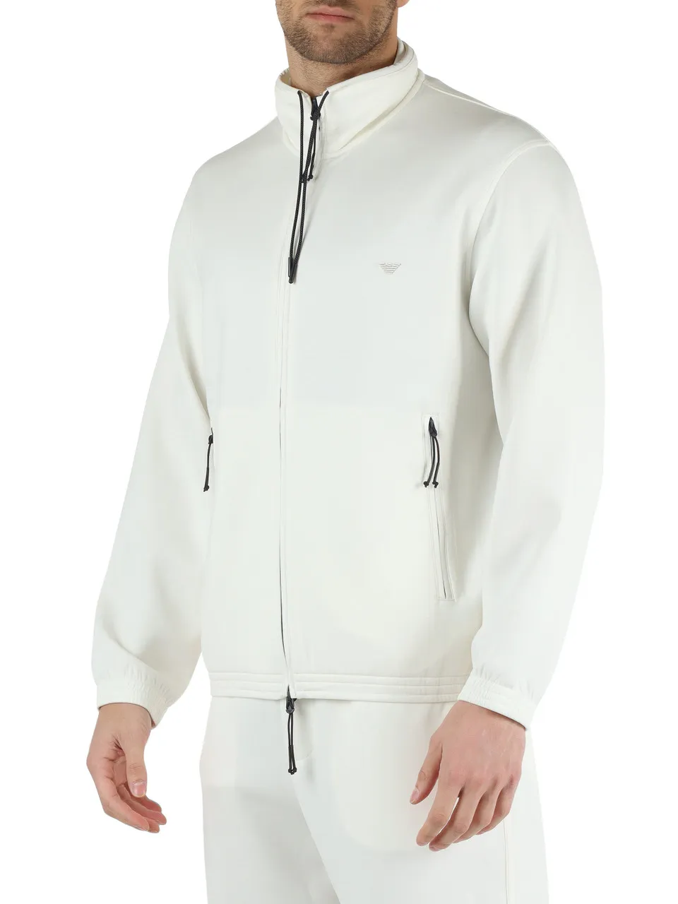 Felpa con zip TRAVEL ESSENTIAL in double jersey di misto cotone