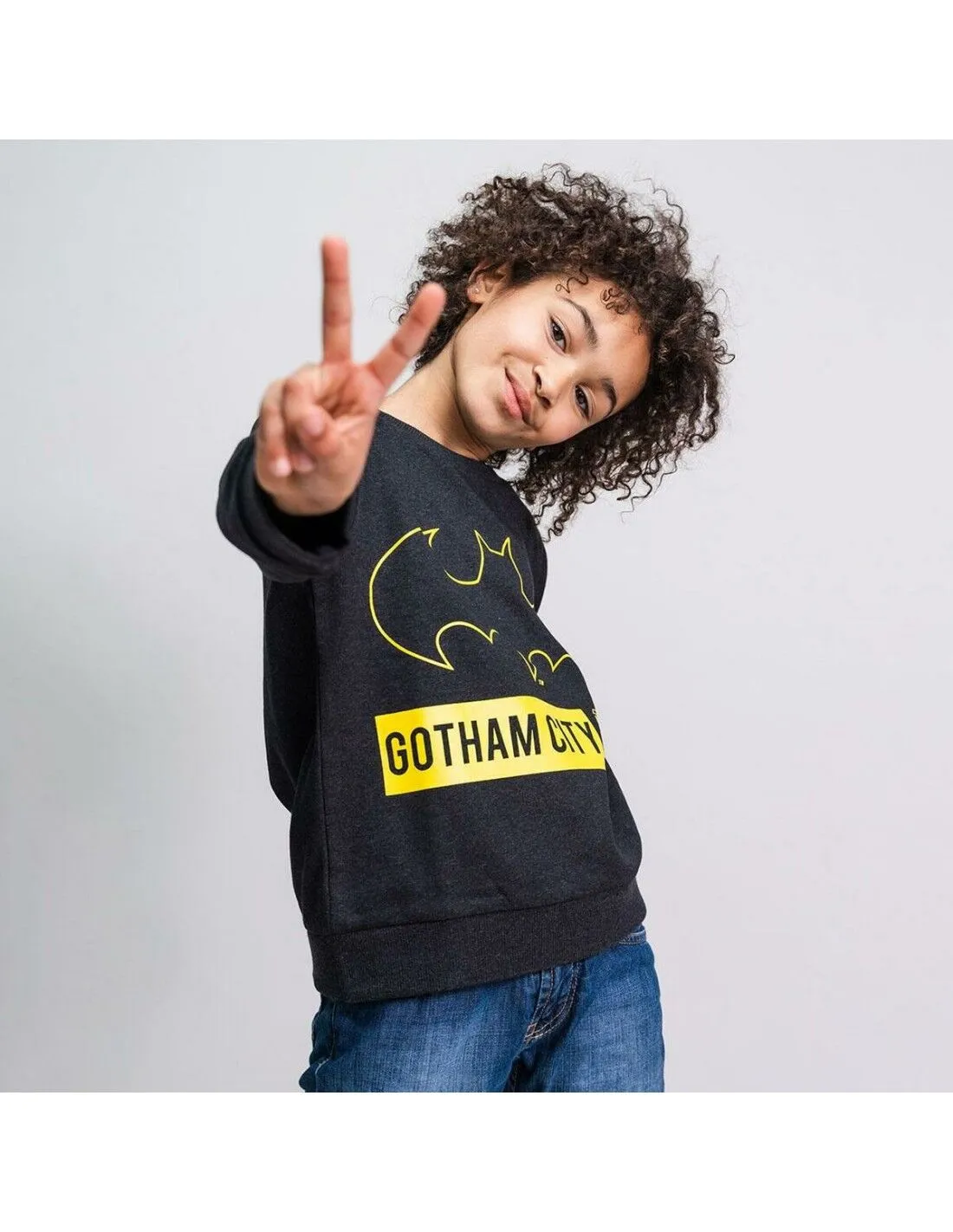 Felpa senza Cappuccio Bambino Batman Nero Taglia 12 anni
