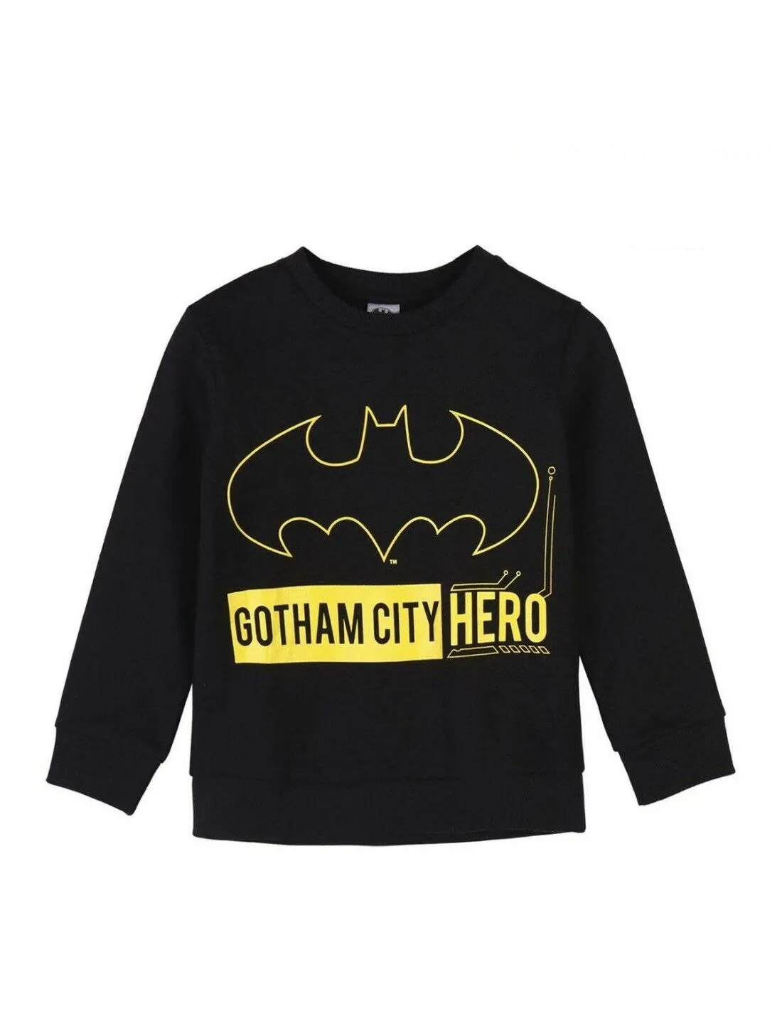 Felpa senza Cappuccio Bambino Batman Nero Taglia 12 anni