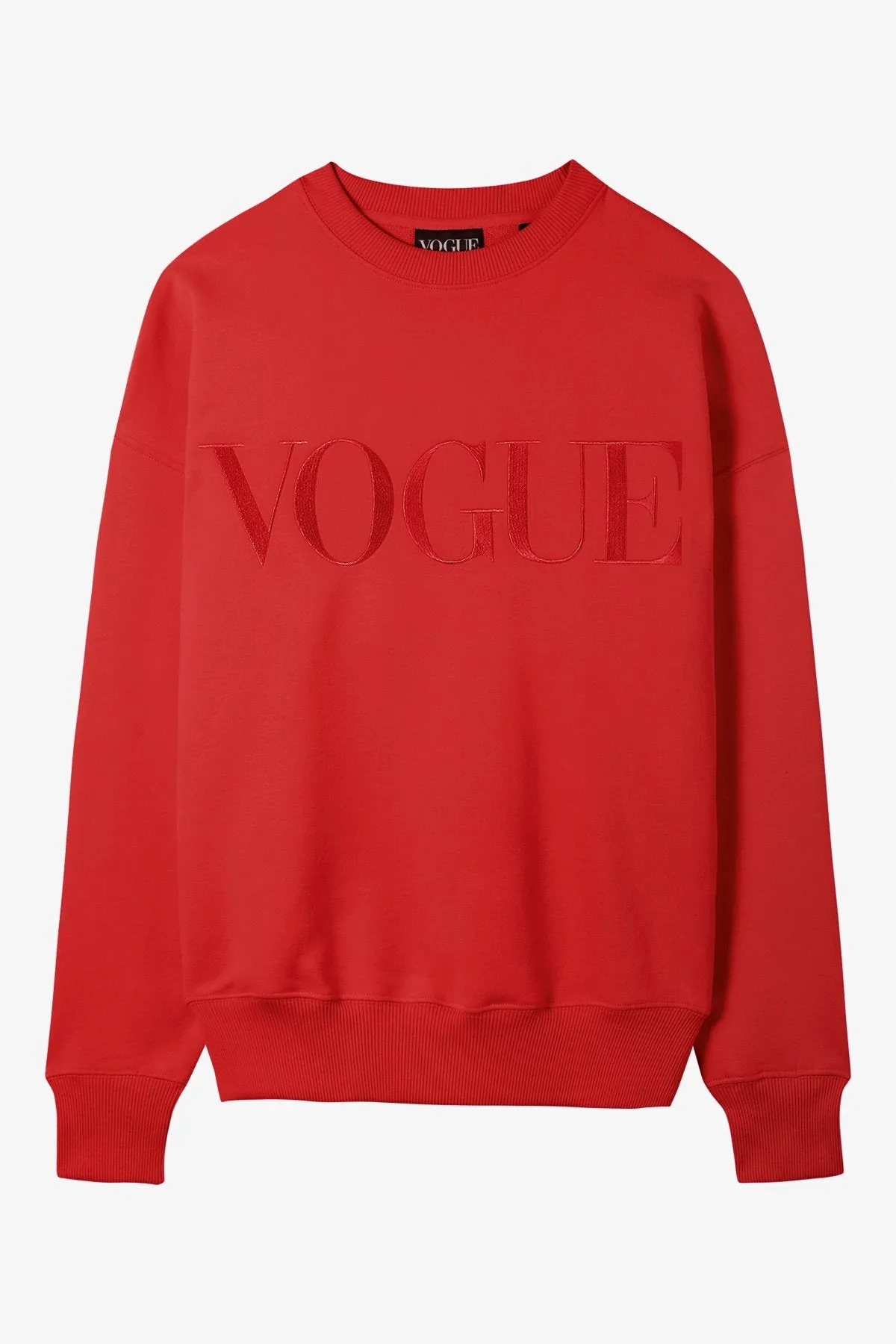 Felpa VOGUE rossa con logo ricamato-