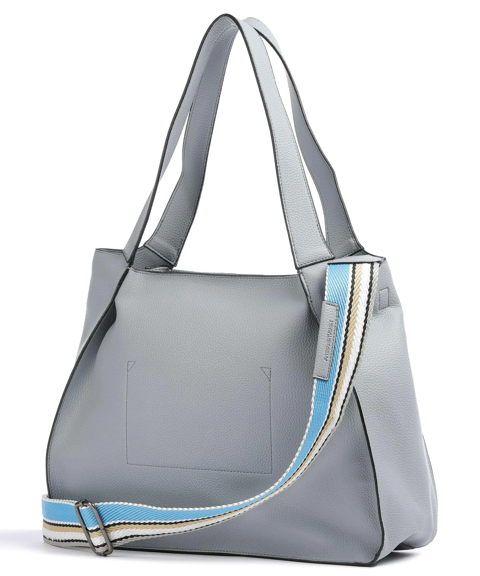  FredsBruder Burk Borsa shopper pelle granulata blu chiaro  