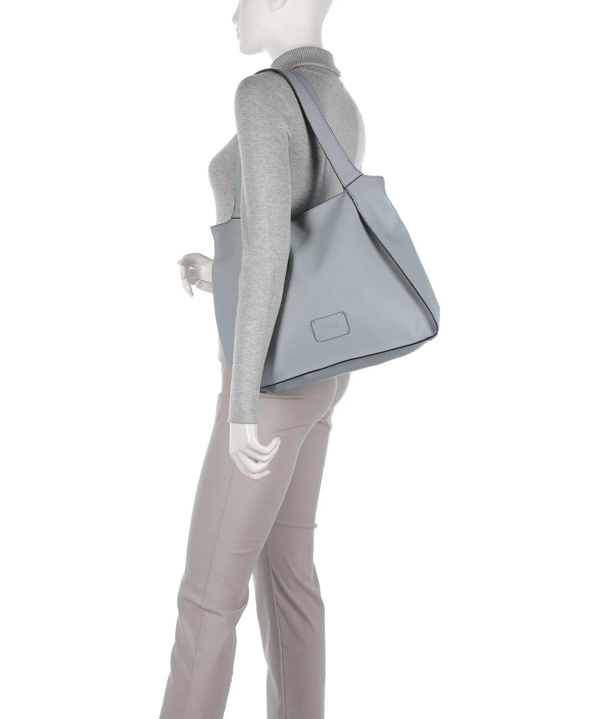  FredsBruder Burk Borsa shopper pelle granulata blu chiaro  