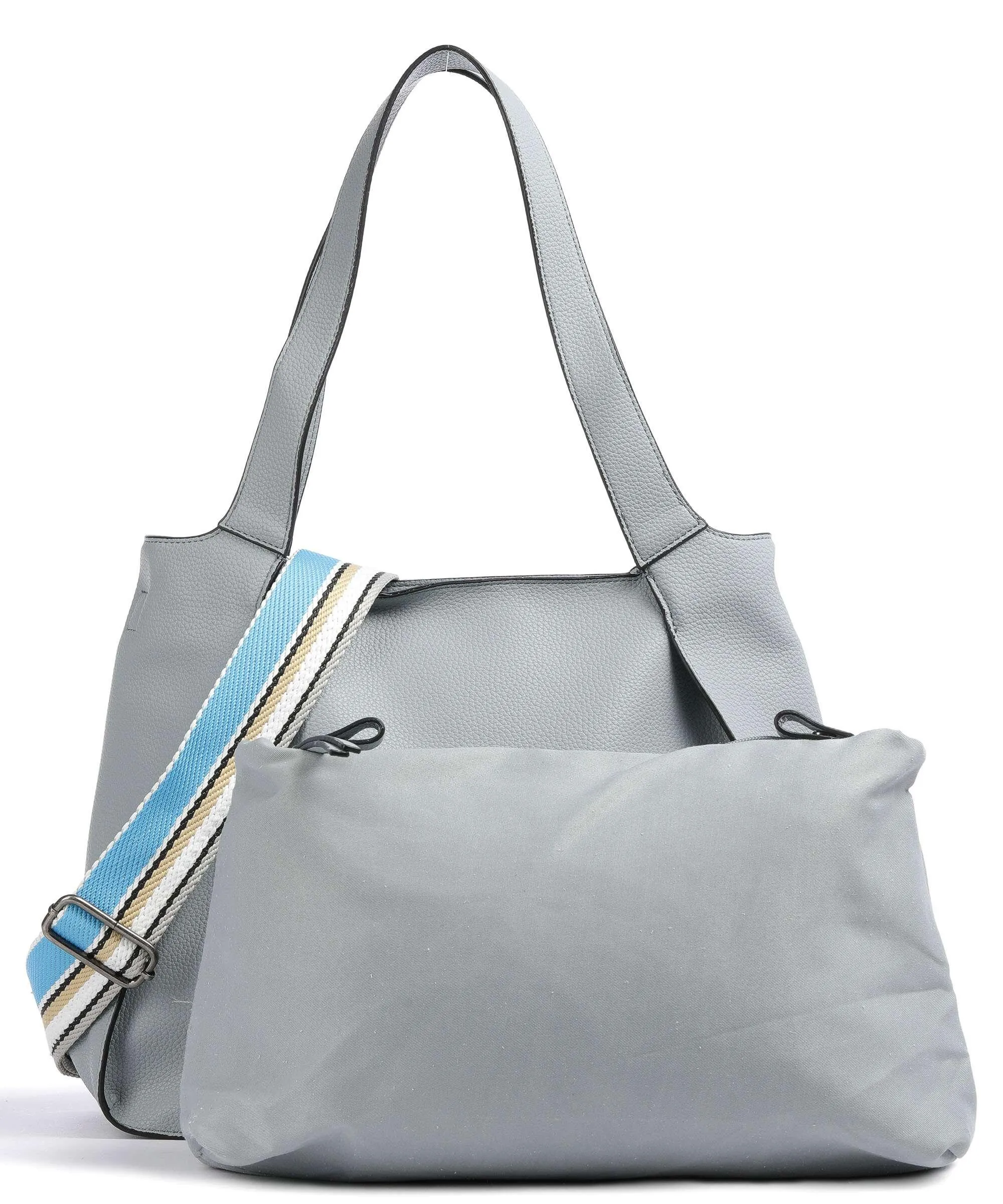  FredsBruder Burk Borsa shopper pelle granulata blu chiaro  