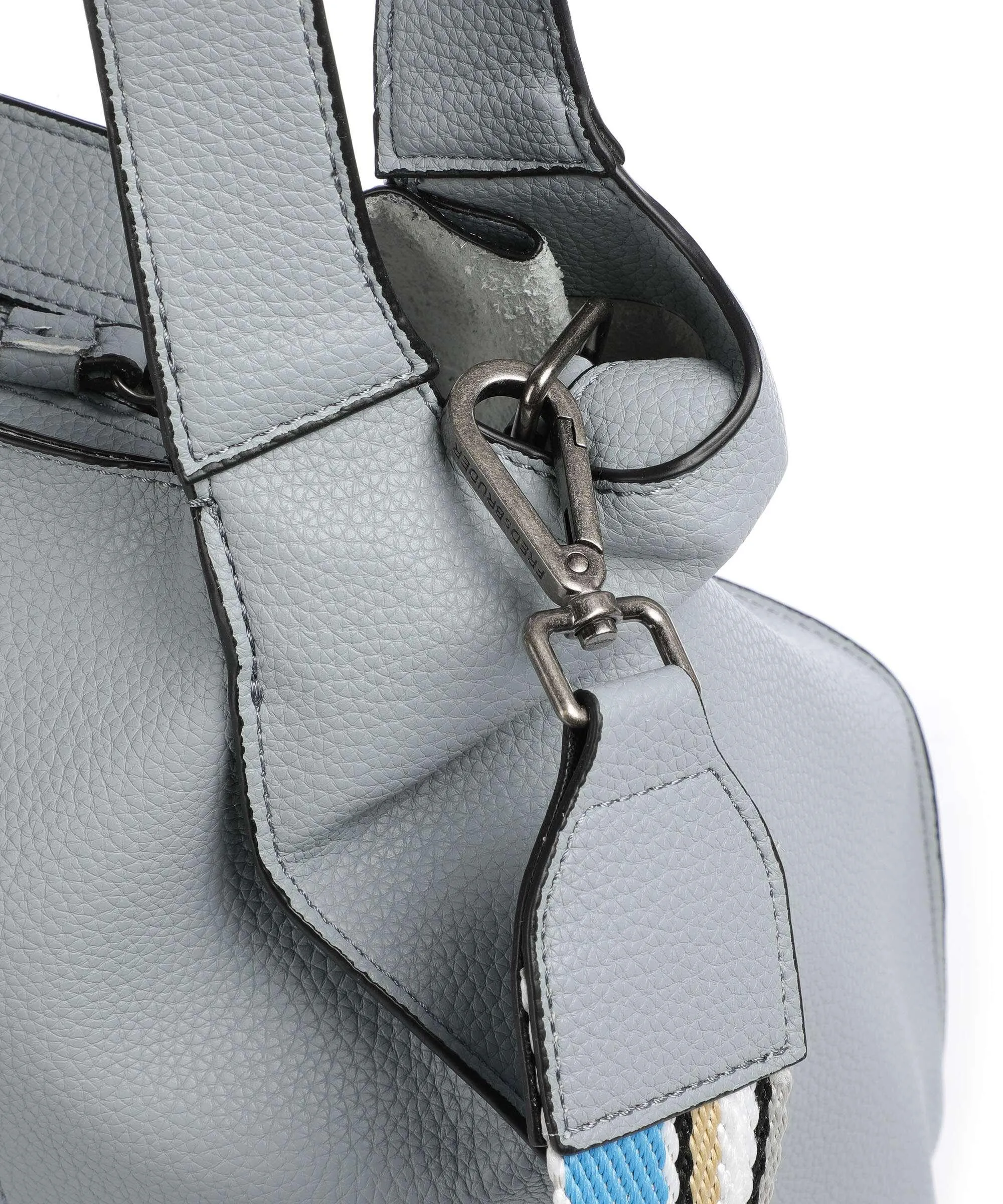  FredsBruder Burk Borsa shopper pelle granulata blu chiaro  