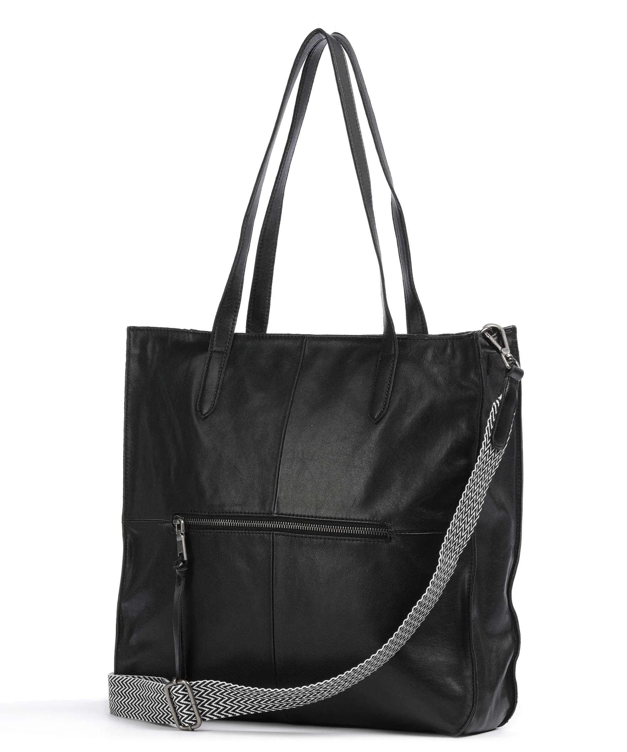  FredsBruder Jerren Borsa shopper pelle a grana fine nero  