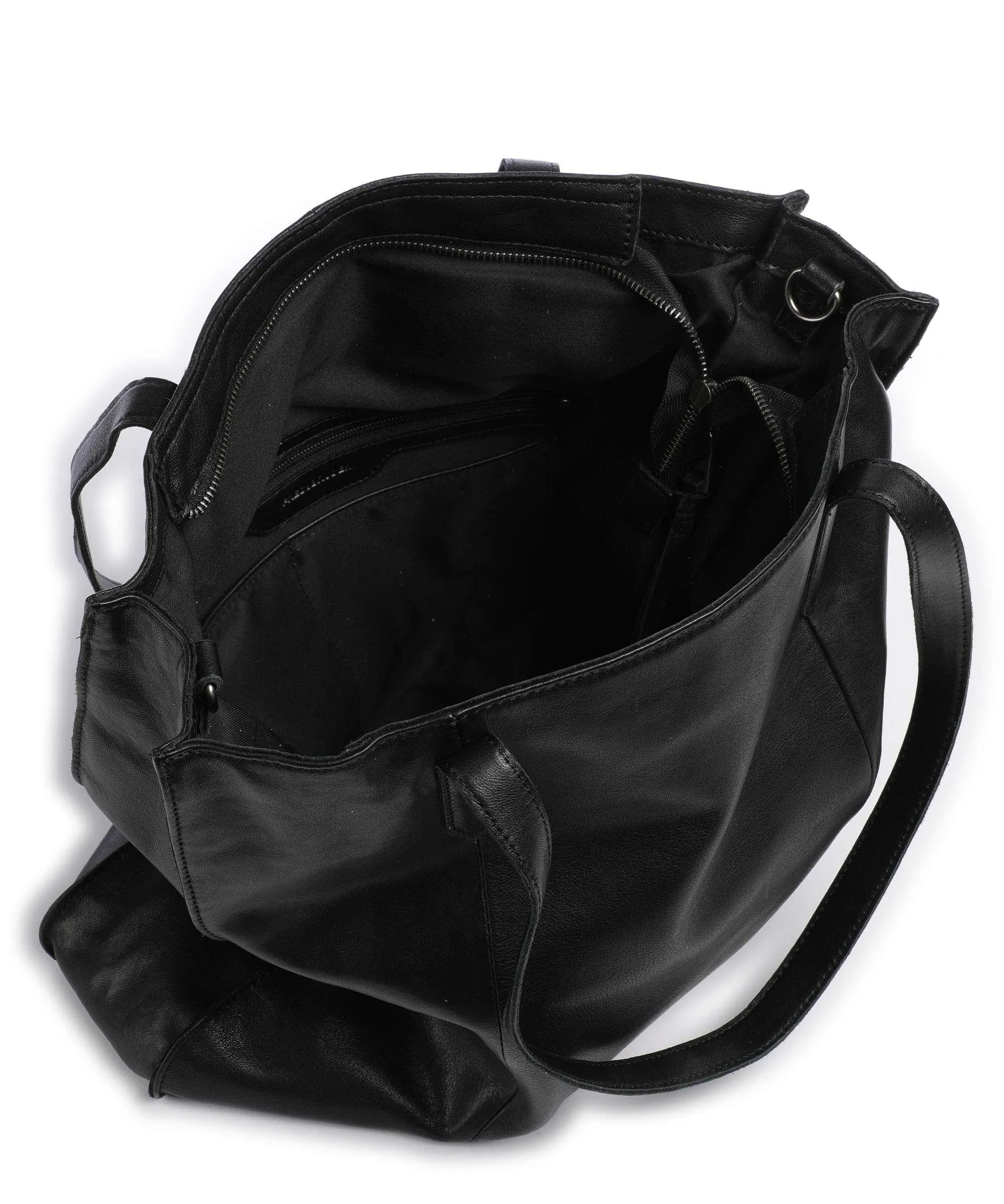  FredsBruder Jerren Borsa shopper pelle a grana fine nero  