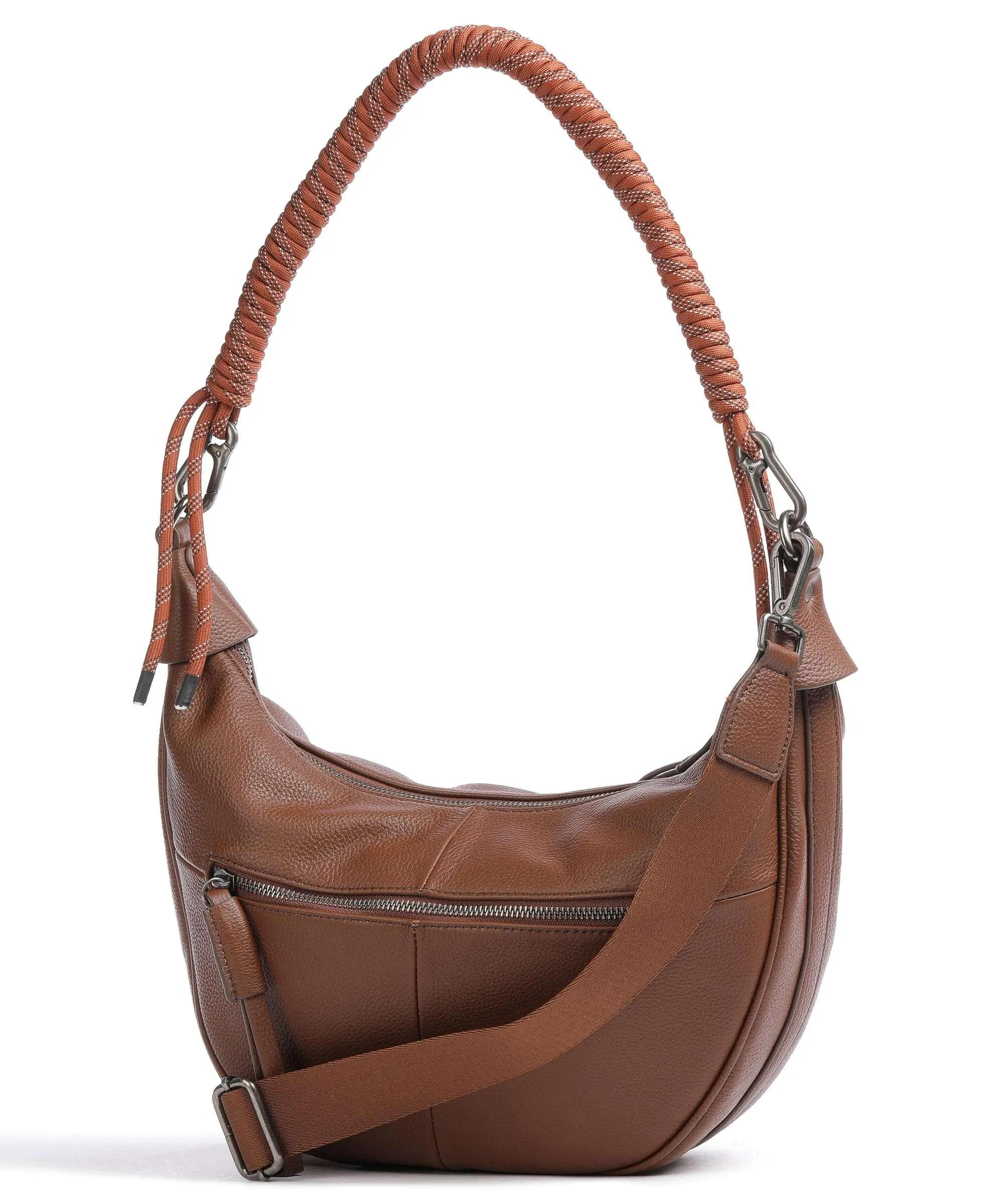  FredsBruder Nea Borsa hobo pelle granulata marrone  