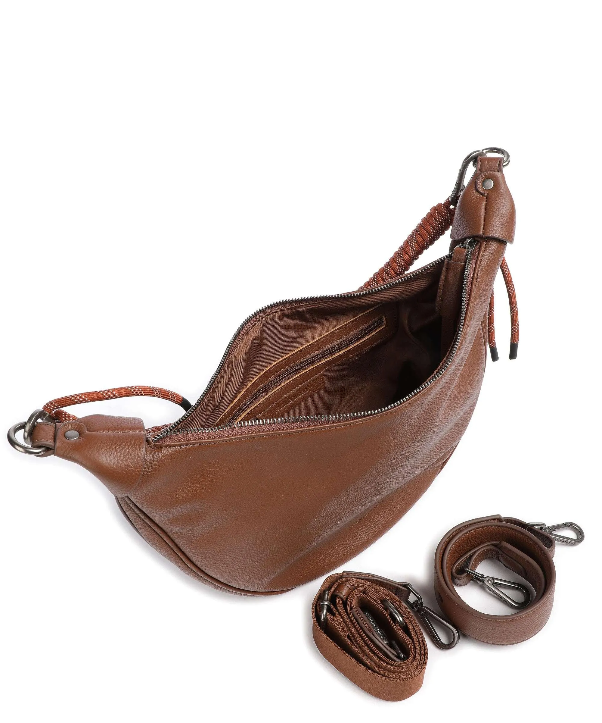  FredsBruder Nea Borsa hobo pelle granulata marrone  
