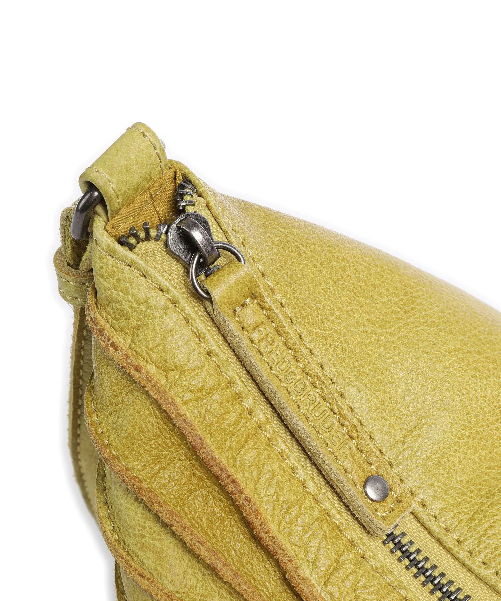  FredsBruder Riffelinchen Borsa a tracolla pelle granulata giallo  