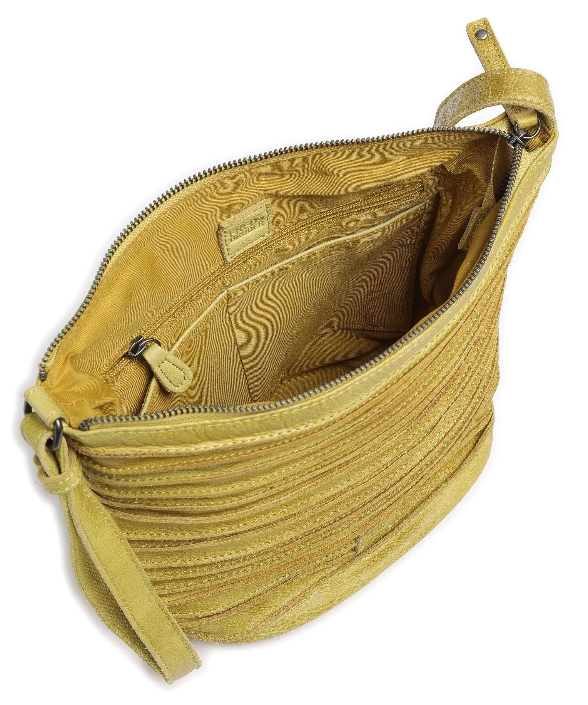  FredsBruder Riffelinchen Borsa a tracolla pelle granulata giallo  