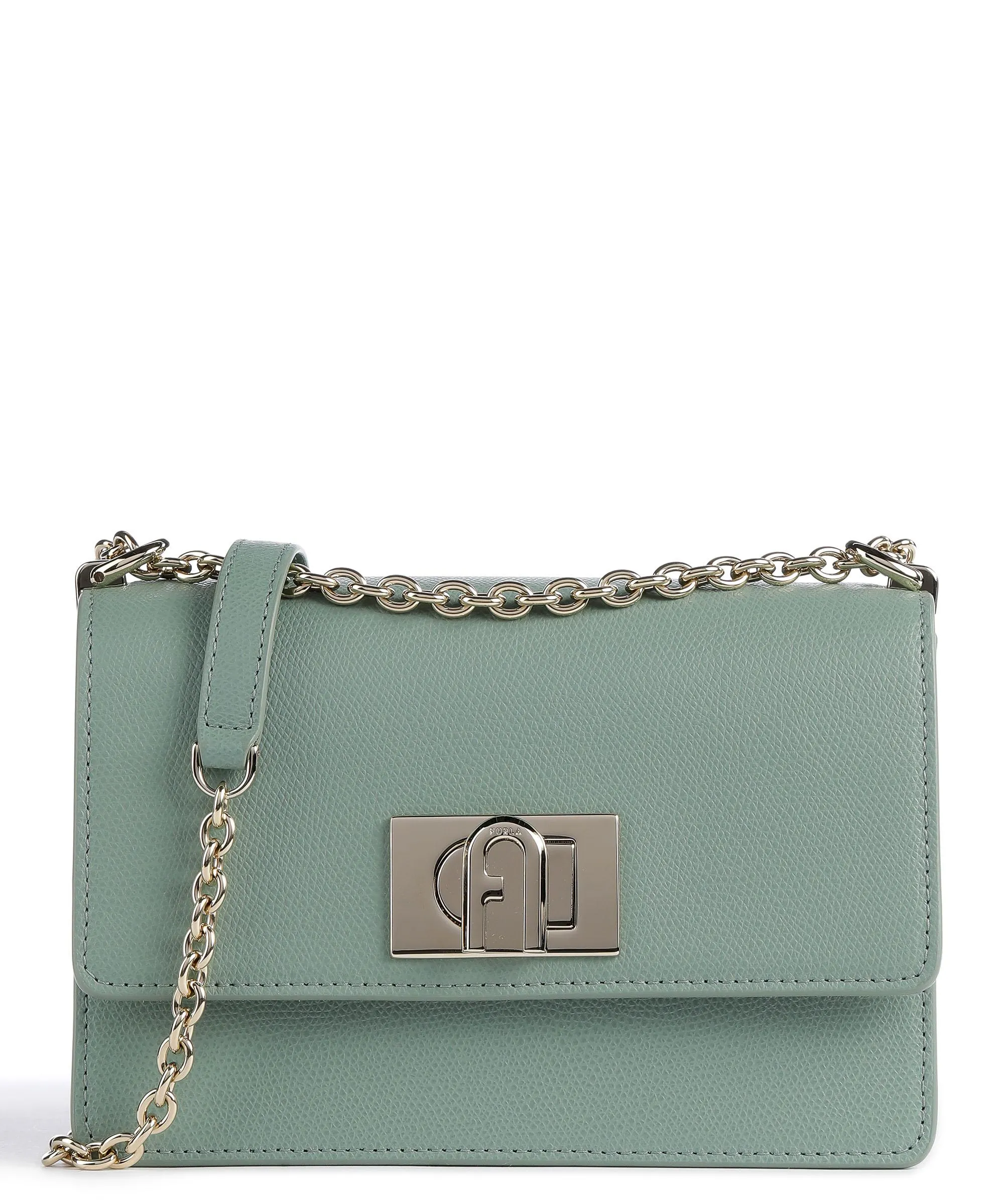  Furla 1927 Mini Borsa a spalla pelle di vacchetta grana verde  
