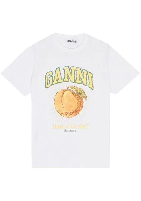 GANNI T-SHIRT PEACH