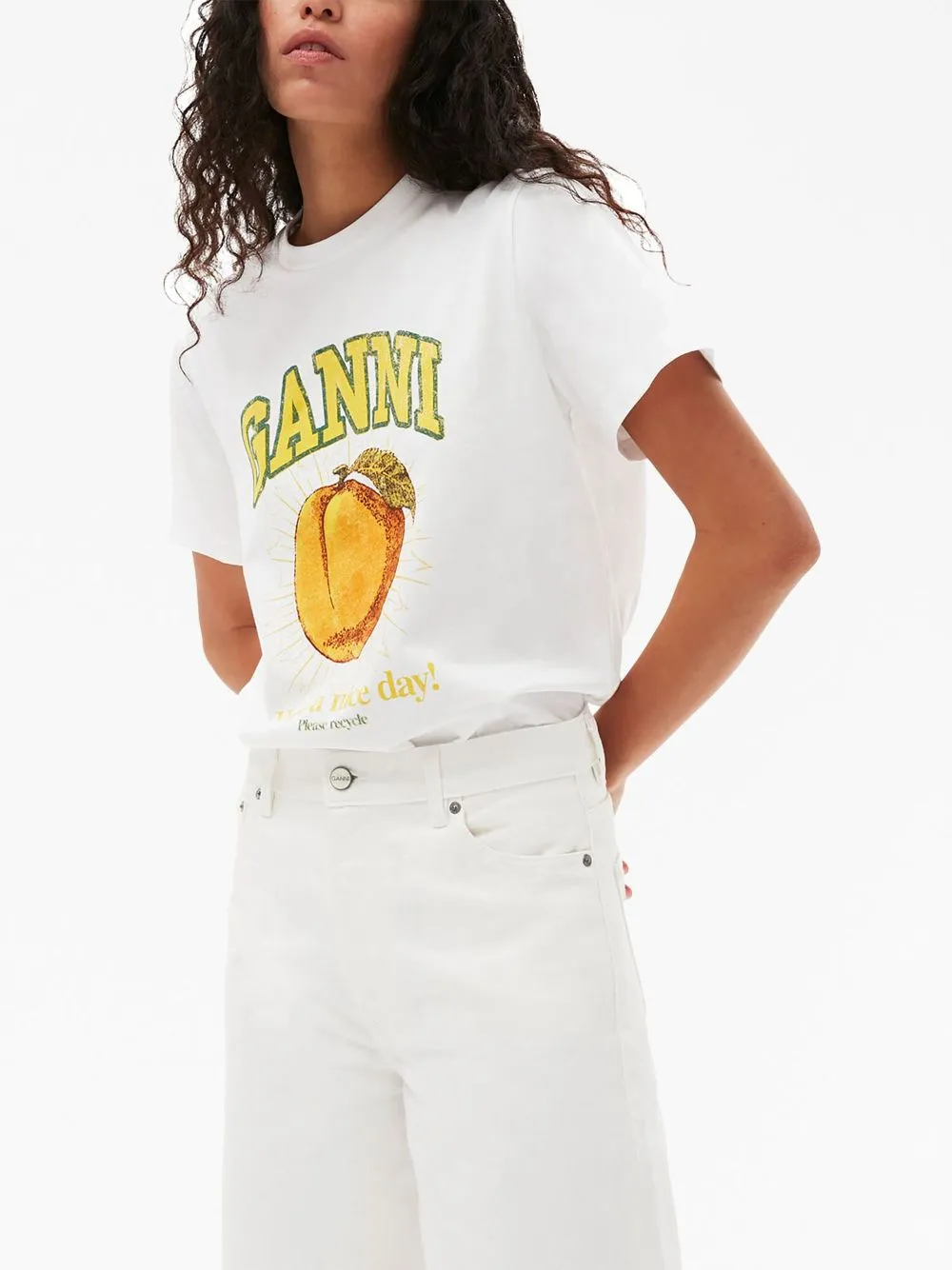 GANNI T-SHIRT PEACH