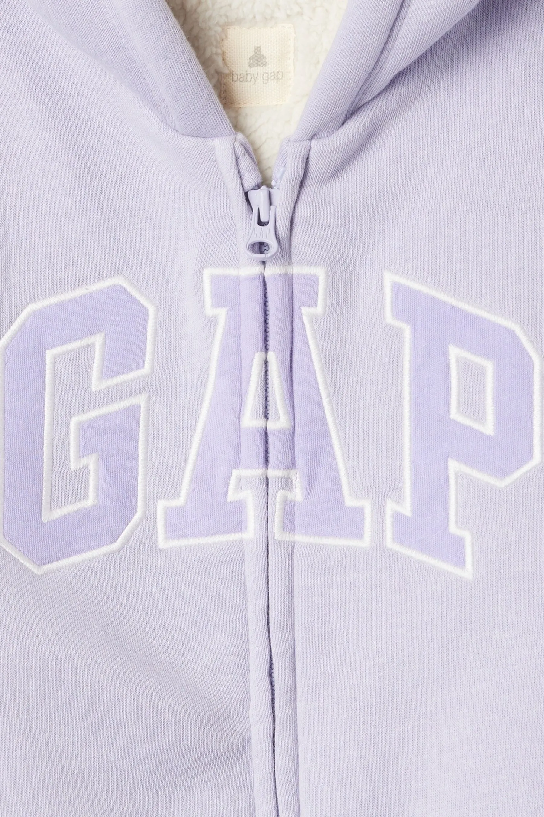 Gap Logo Sherpa Lined Zip Hooded All in One (Newborn - 24mths)    