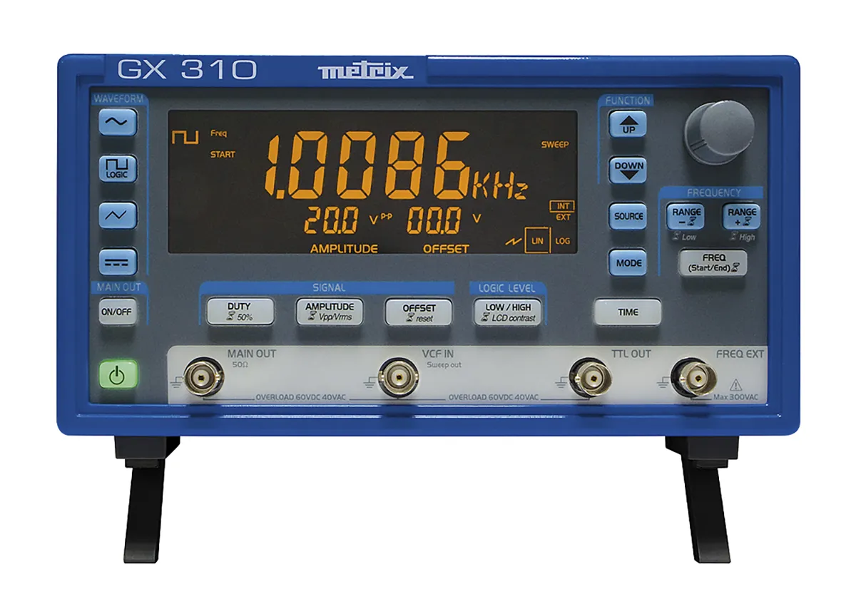 Generatore di funzioni Metrix, 10MHz max., Cert. ISO