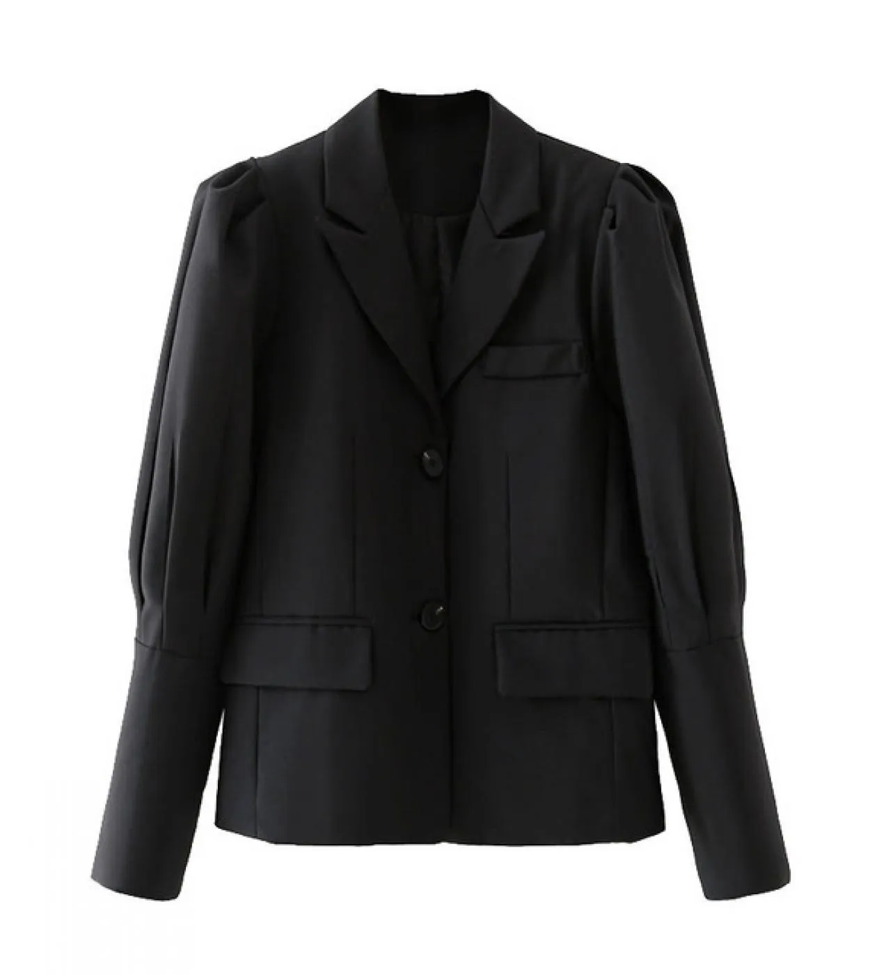 Giacca da donna con tasche vintage Capispalla Top Donna Chic maniche a sbuffo larghe pieghettate Blazer rosso