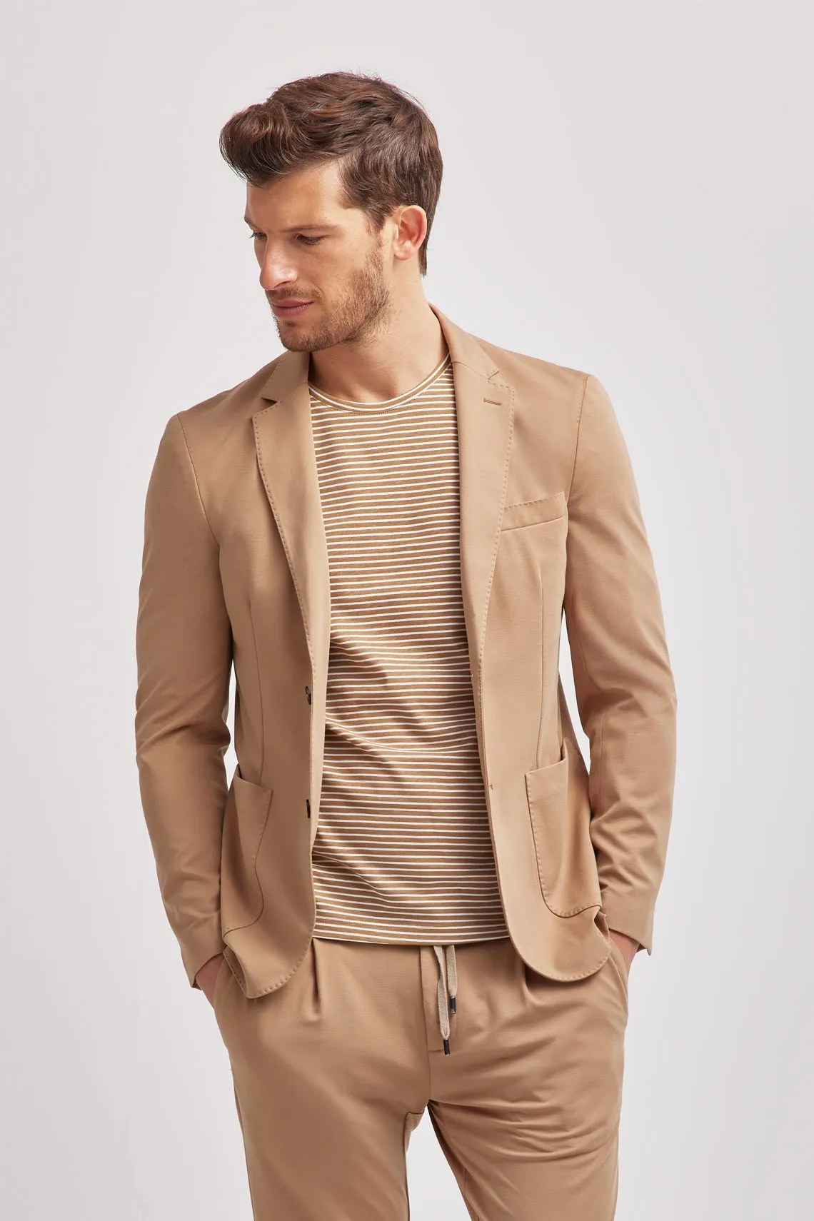 GIACCA IN JERSEY BEIGE