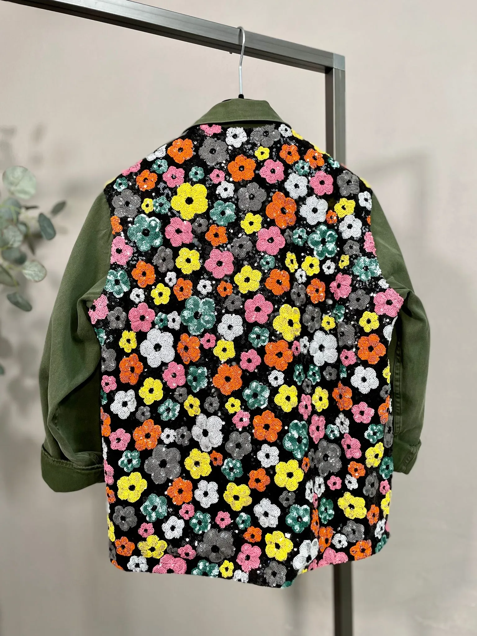 Giacca Vintage Paillettes Margherite