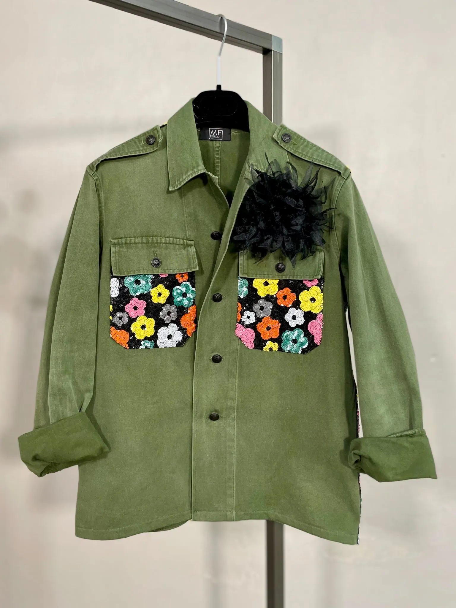 Giacca Vintage Paillettes Margherite