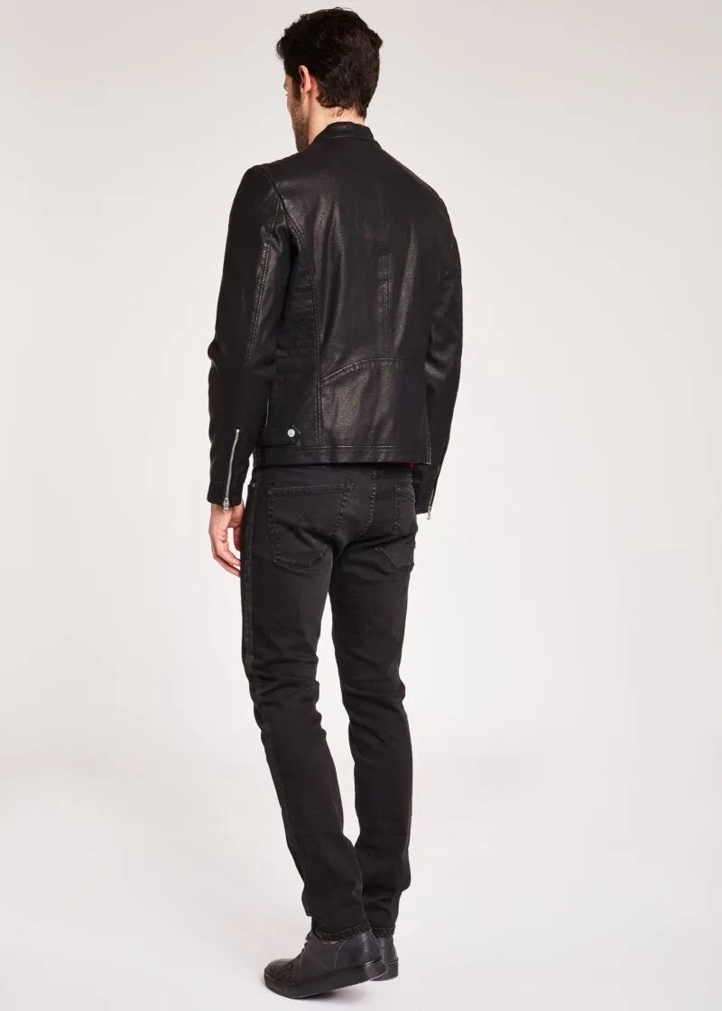 Giubbotto biker effetto pelle