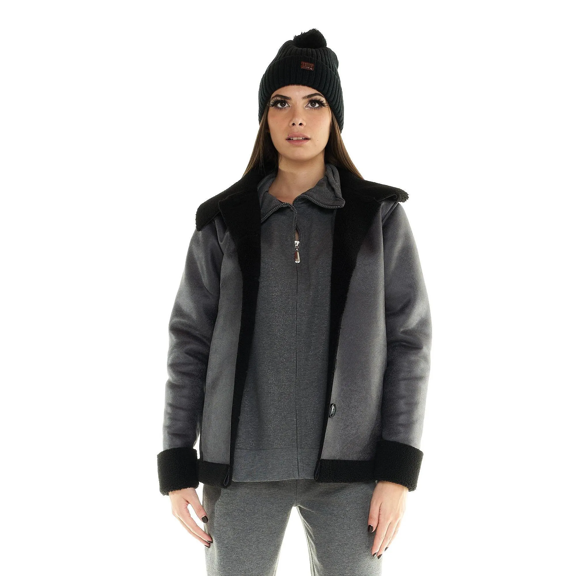 Giubbotto Leone donna in sherpa Greyss