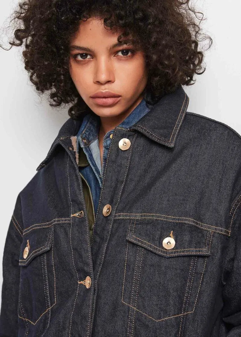 Giubbotto lungo in denim