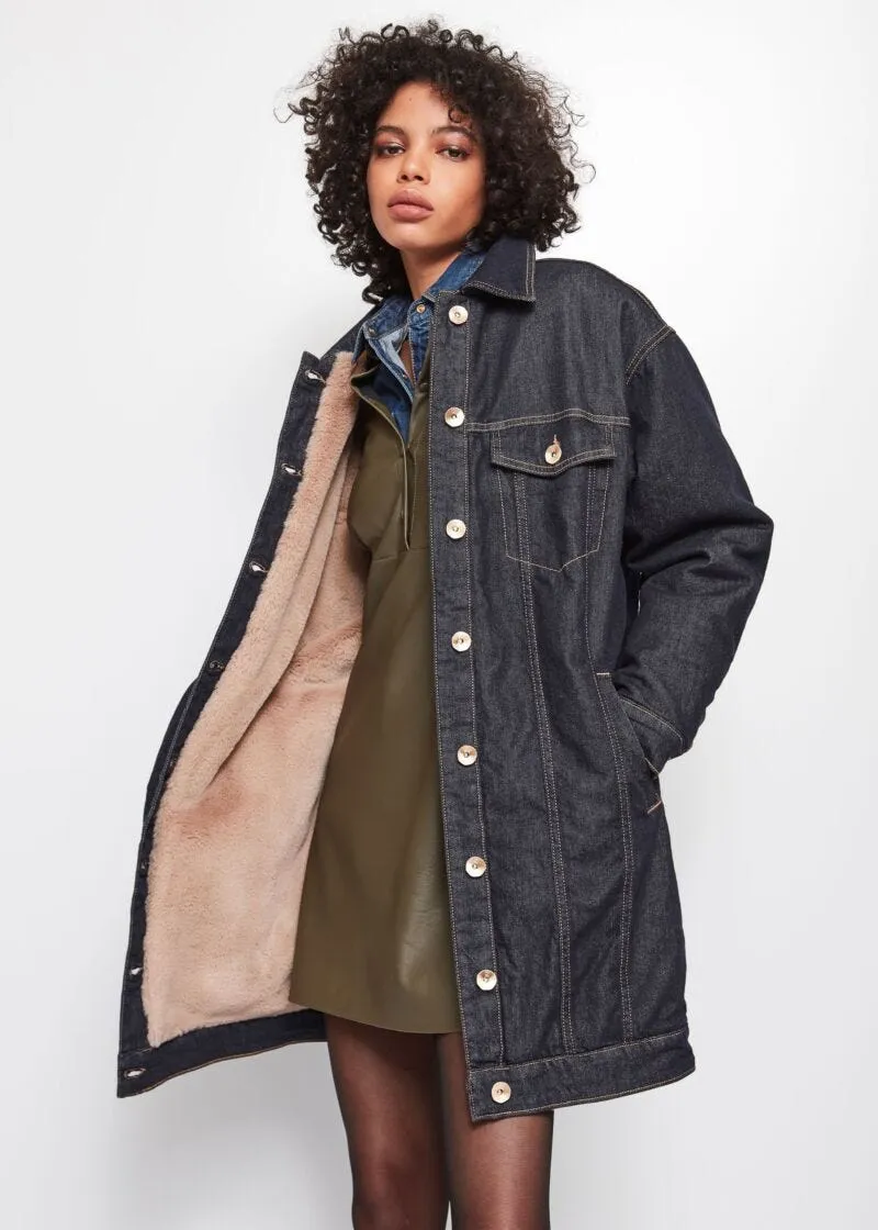 Giubbotto lungo in denim