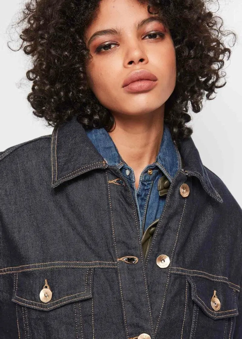 Giubbotto lungo in denim