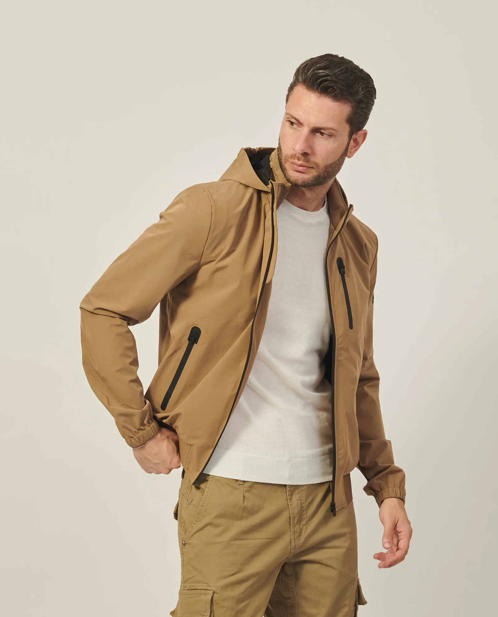 Giubbotto Yes Zee modello bomber con cappuccio