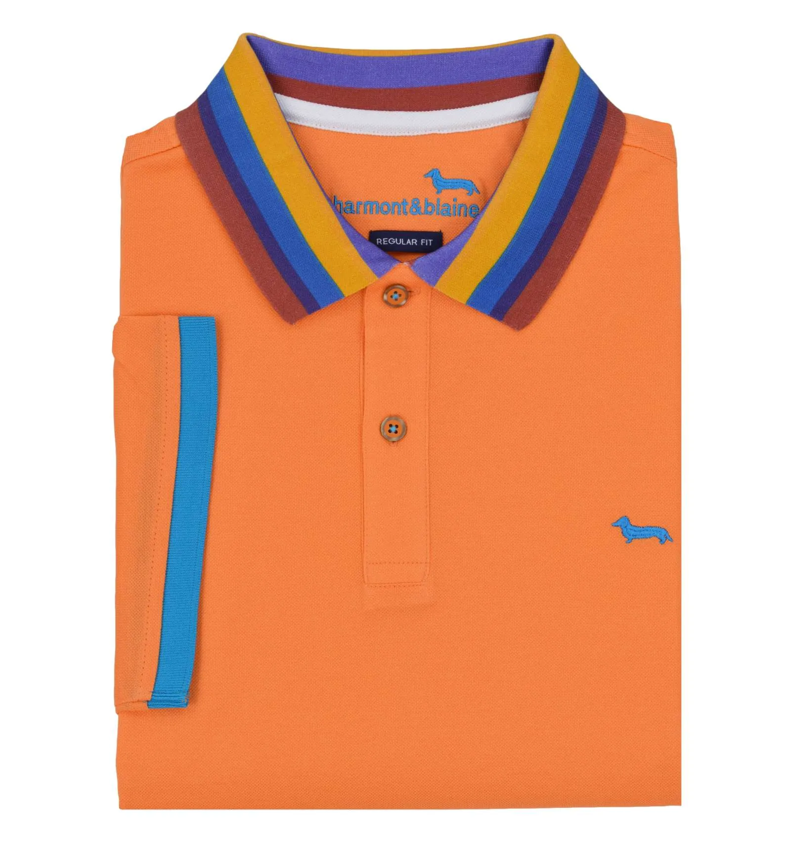 HARMONT & BLAINE uomo maglia polo stampata arancione LRL375 021215 402