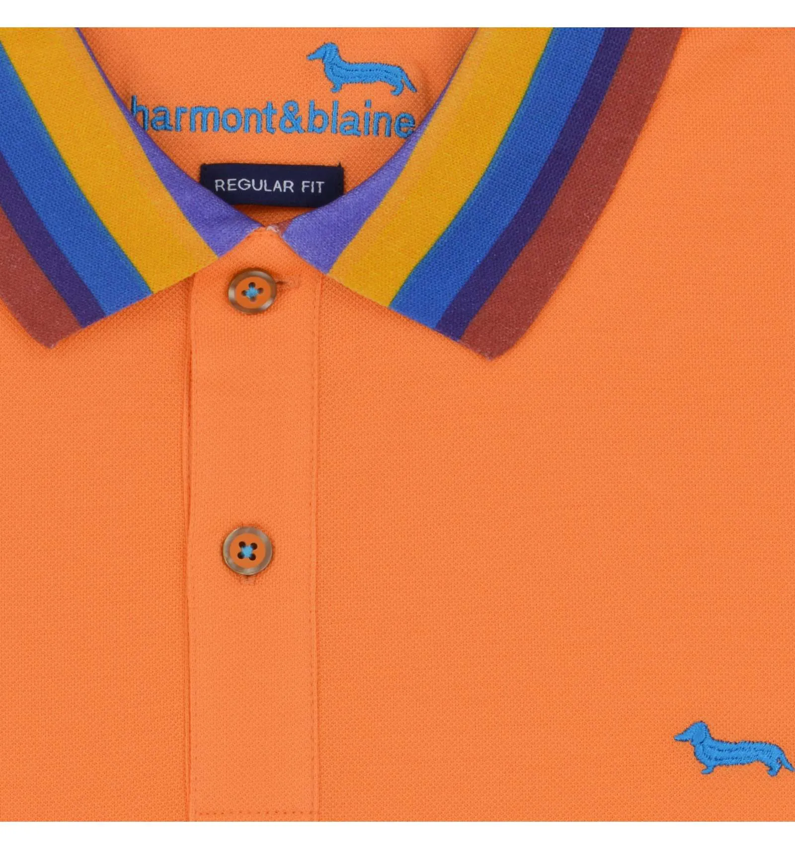 HARMONT & BLAINE uomo maglia polo stampata arancione LRL375 021215 402