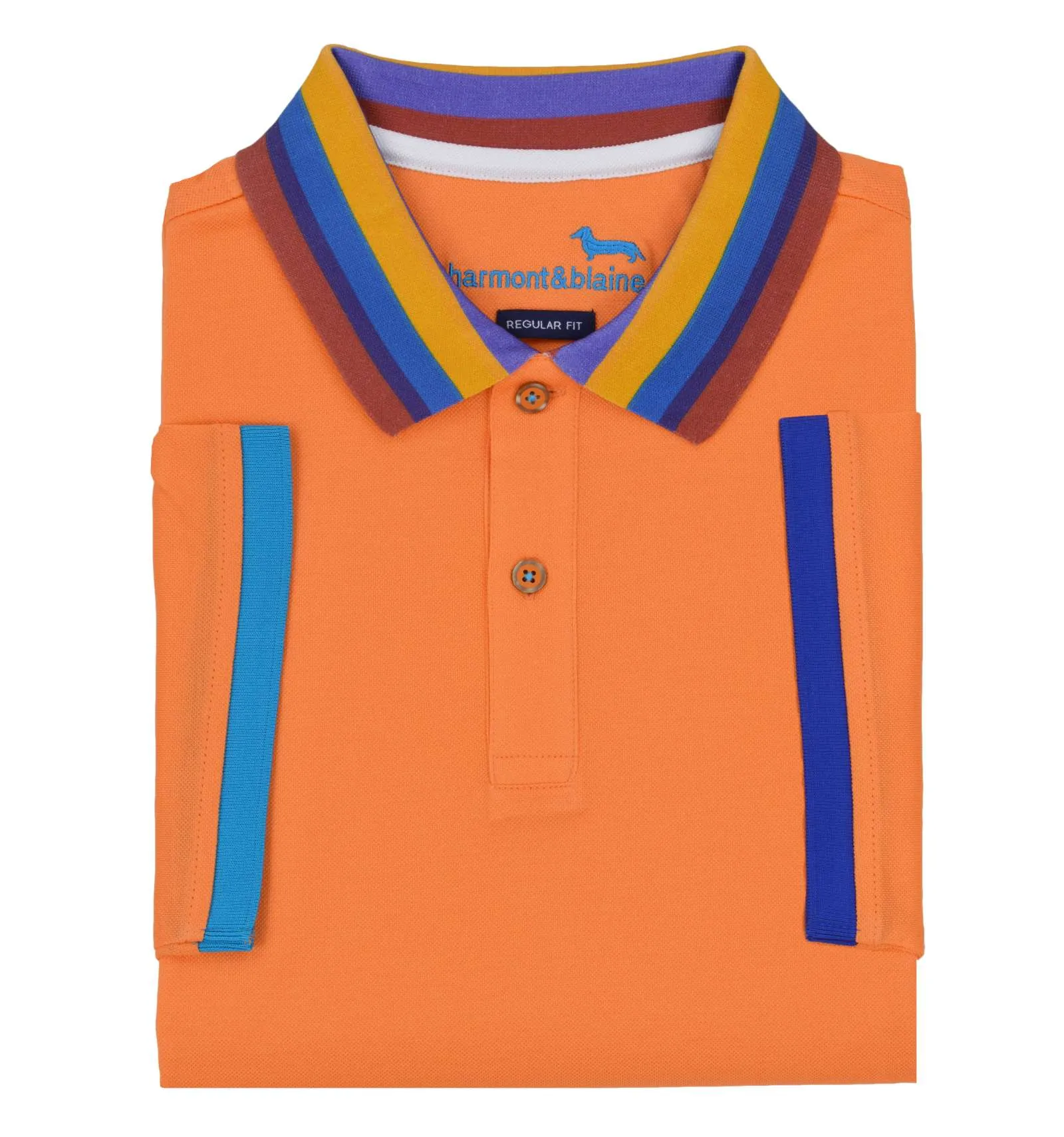HARMONT & BLAINE uomo maglia polo stampata arancione LRL375 021215 402