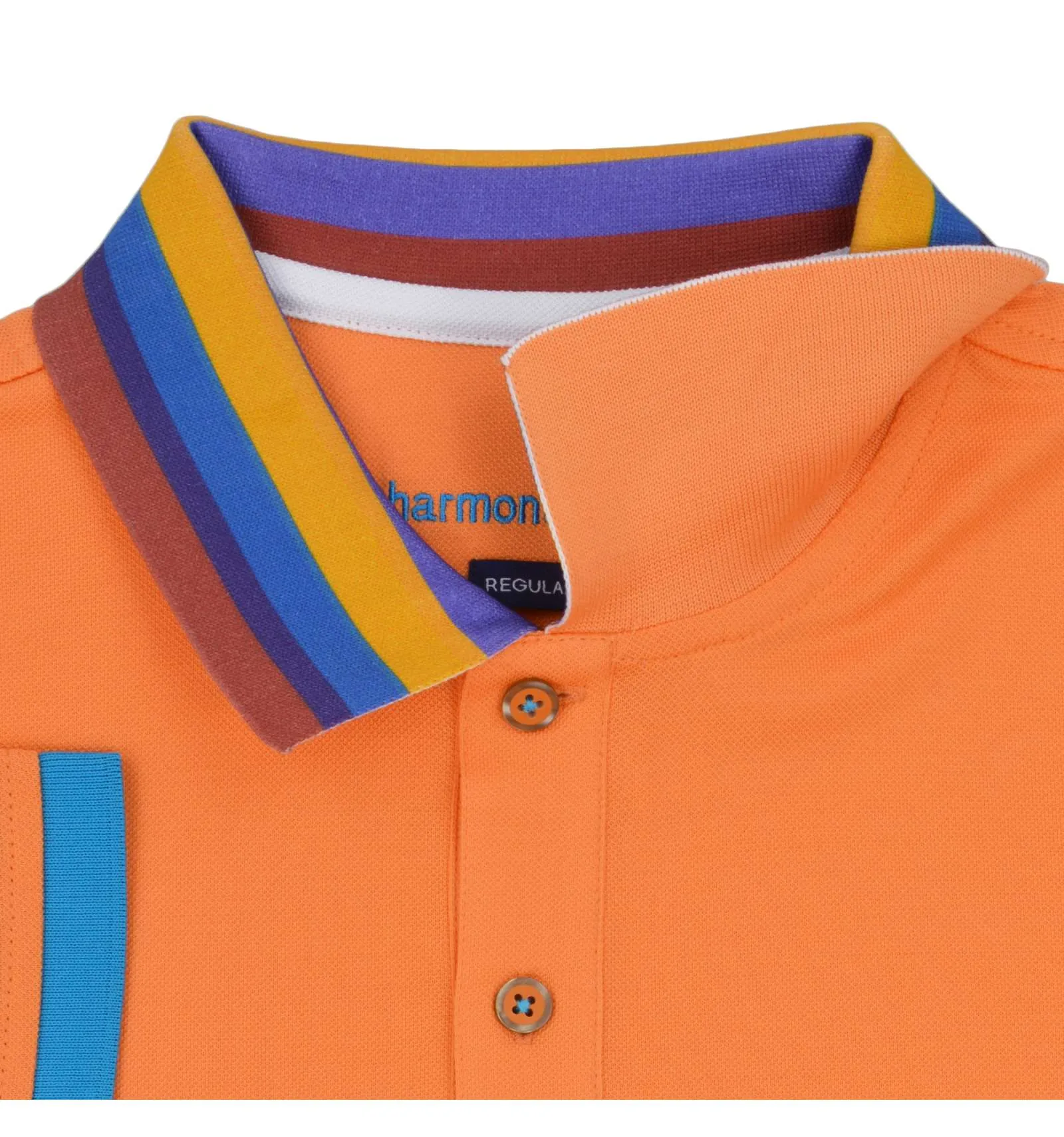 HARMONT & BLAINE uomo maglia polo stampata arancione LRL375 021215 402