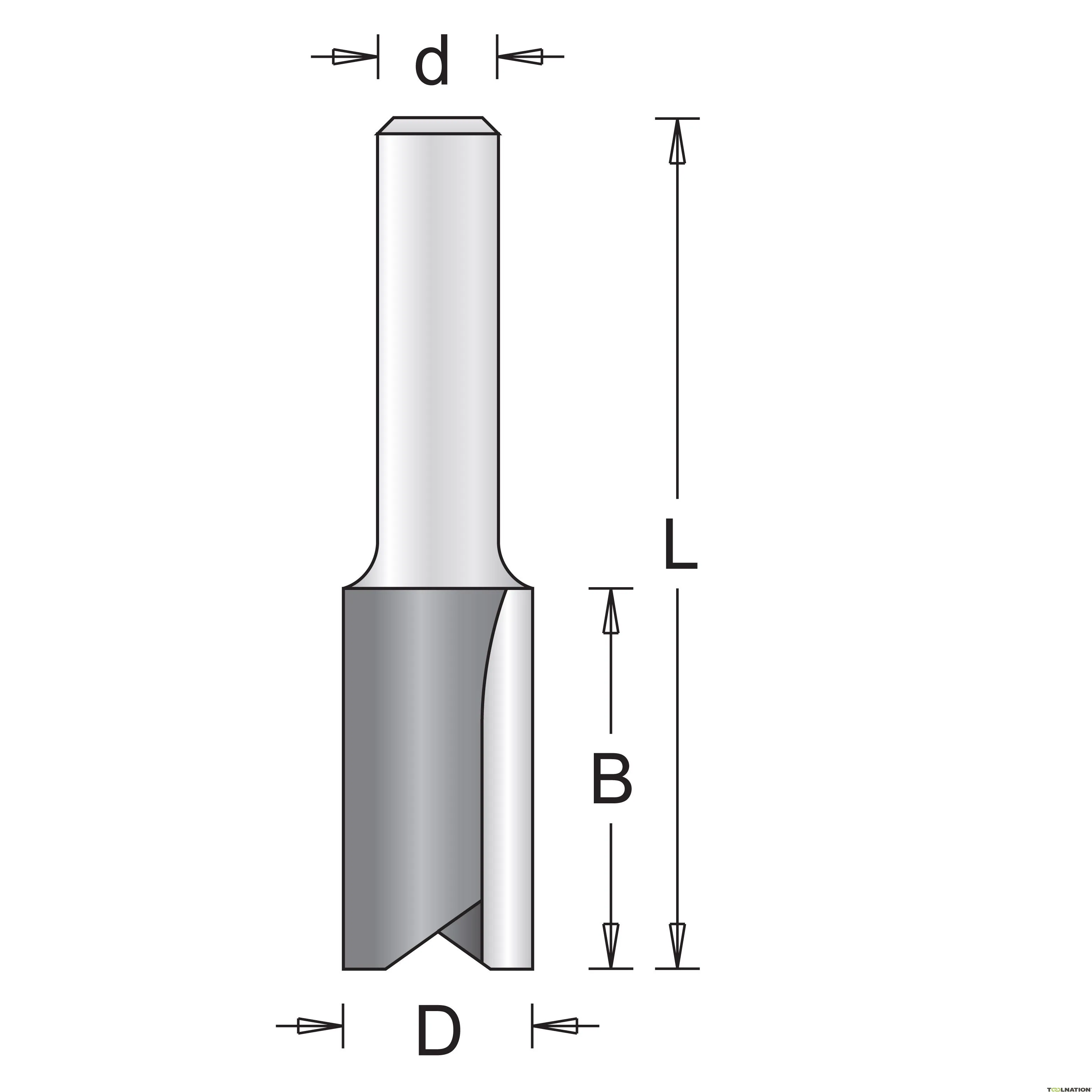 HiKOKI Accessori 754074 Frese per scanalature con 2 taglienti 22 x 19 x 51 mm gambo 8mm 1 pezzo