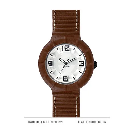 HIP HOP Orologio solo tempo unisex Hip Hop Leather HWU0206