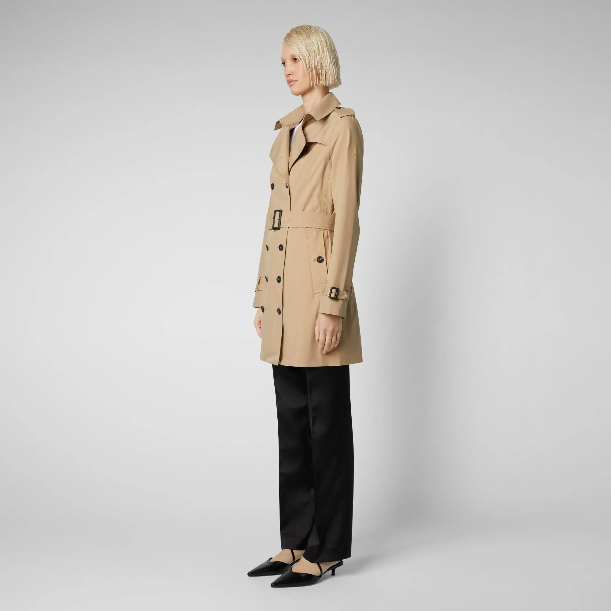 Impermeabile donna Audrey beige scuro