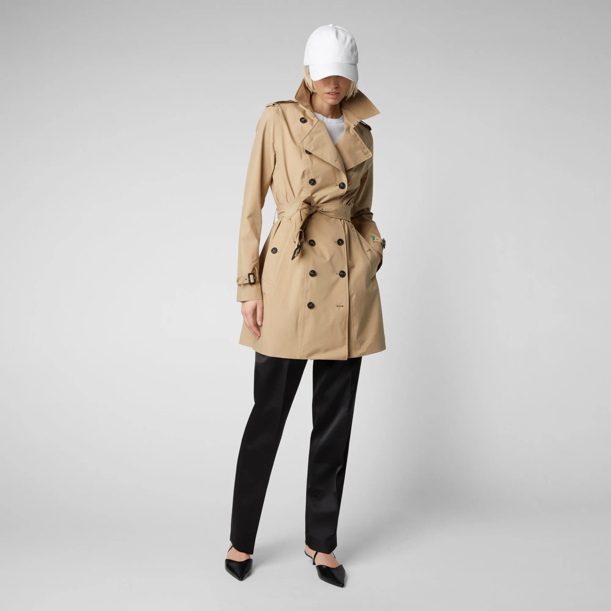 Impermeabile donna Audrey beige scuro