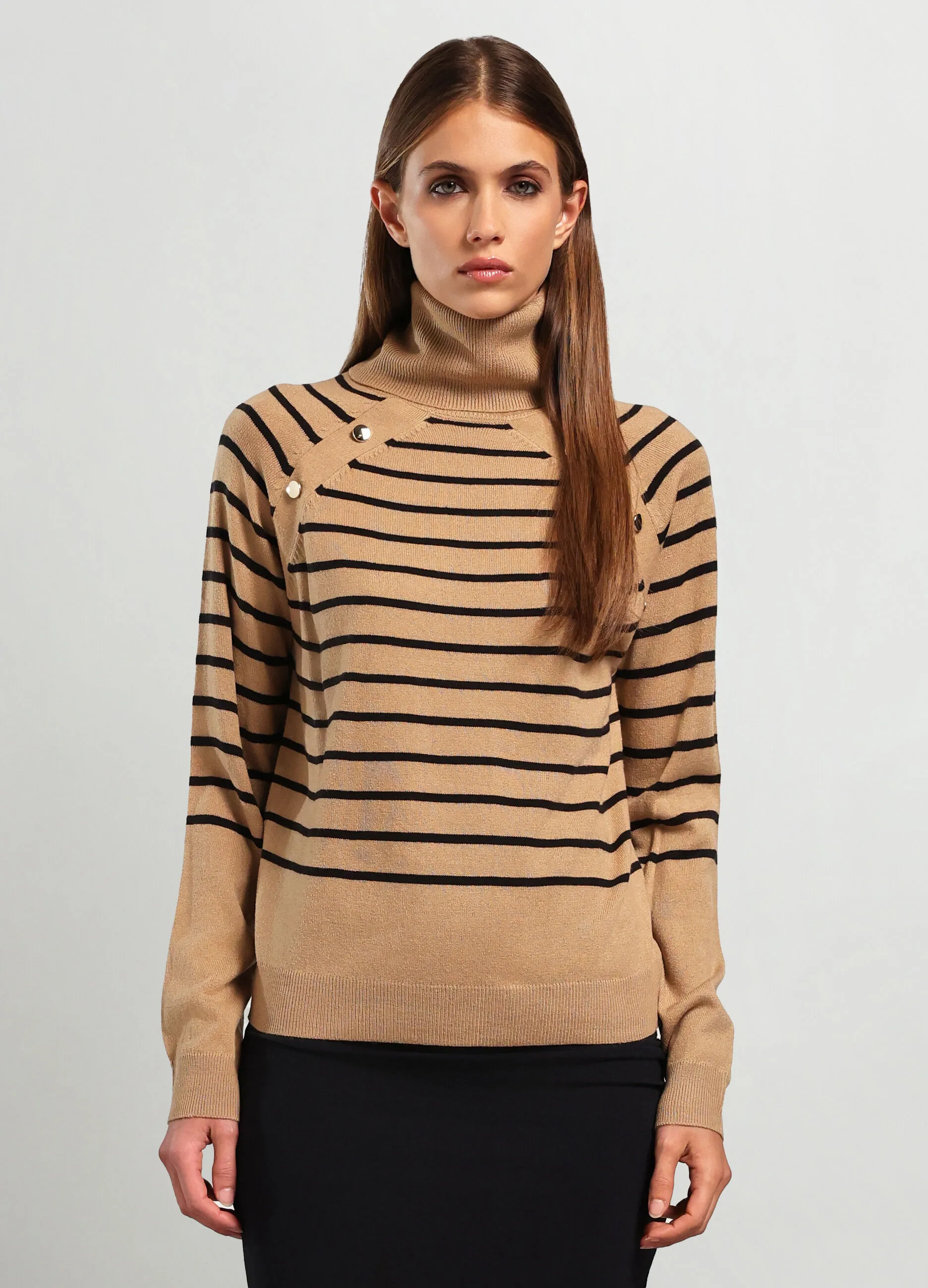 IWIE  Dolcevita tricot con motivo a righe donna