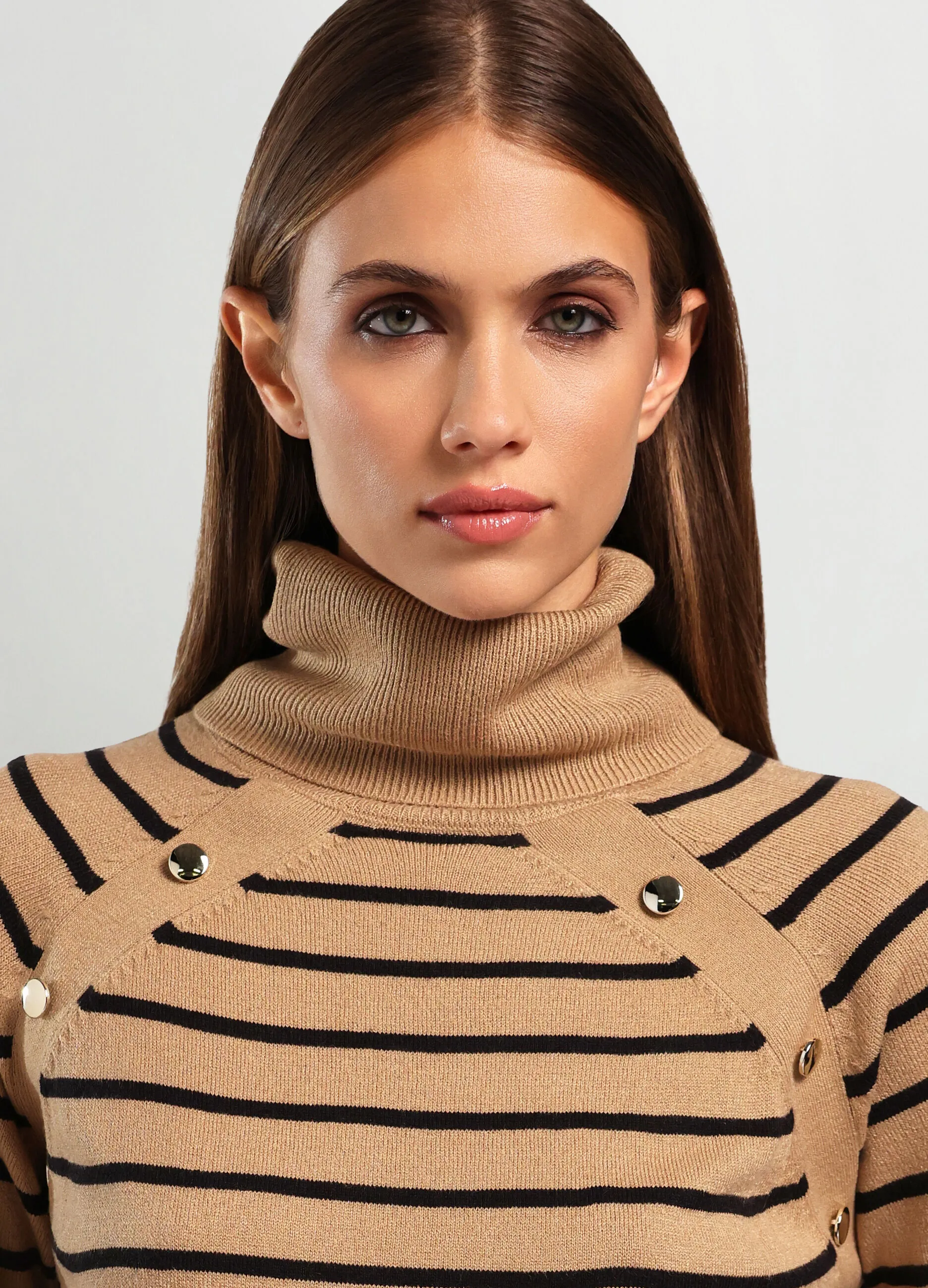 IWIE  Dolcevita tricot con motivo a righe donna