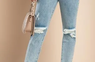 Jeans a gamba dritta, colore azzurro