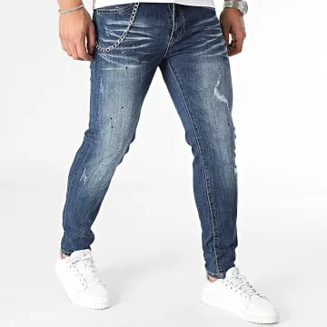 Jeans Capri in denim blu