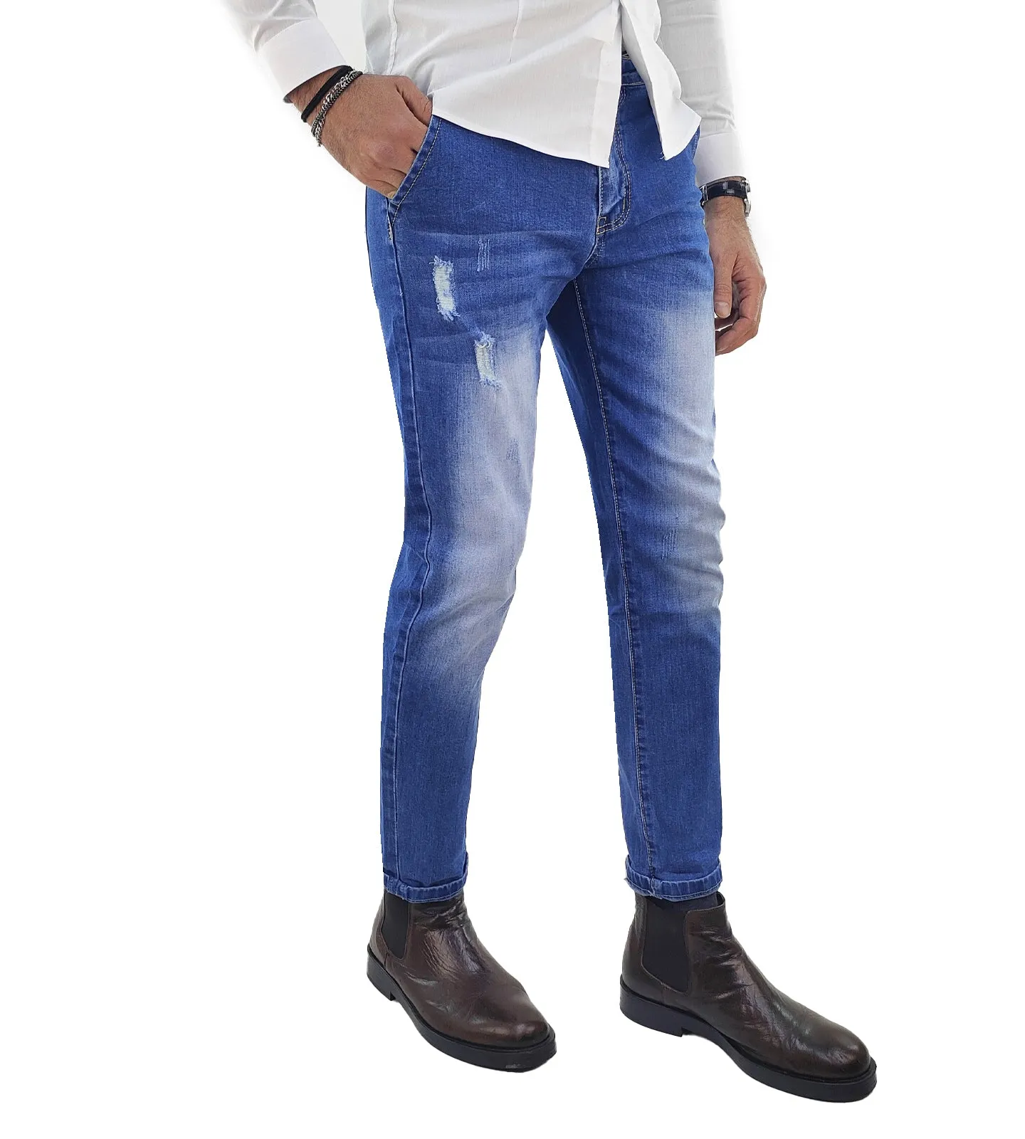 Jeans Uomo Capri Tasca Filo