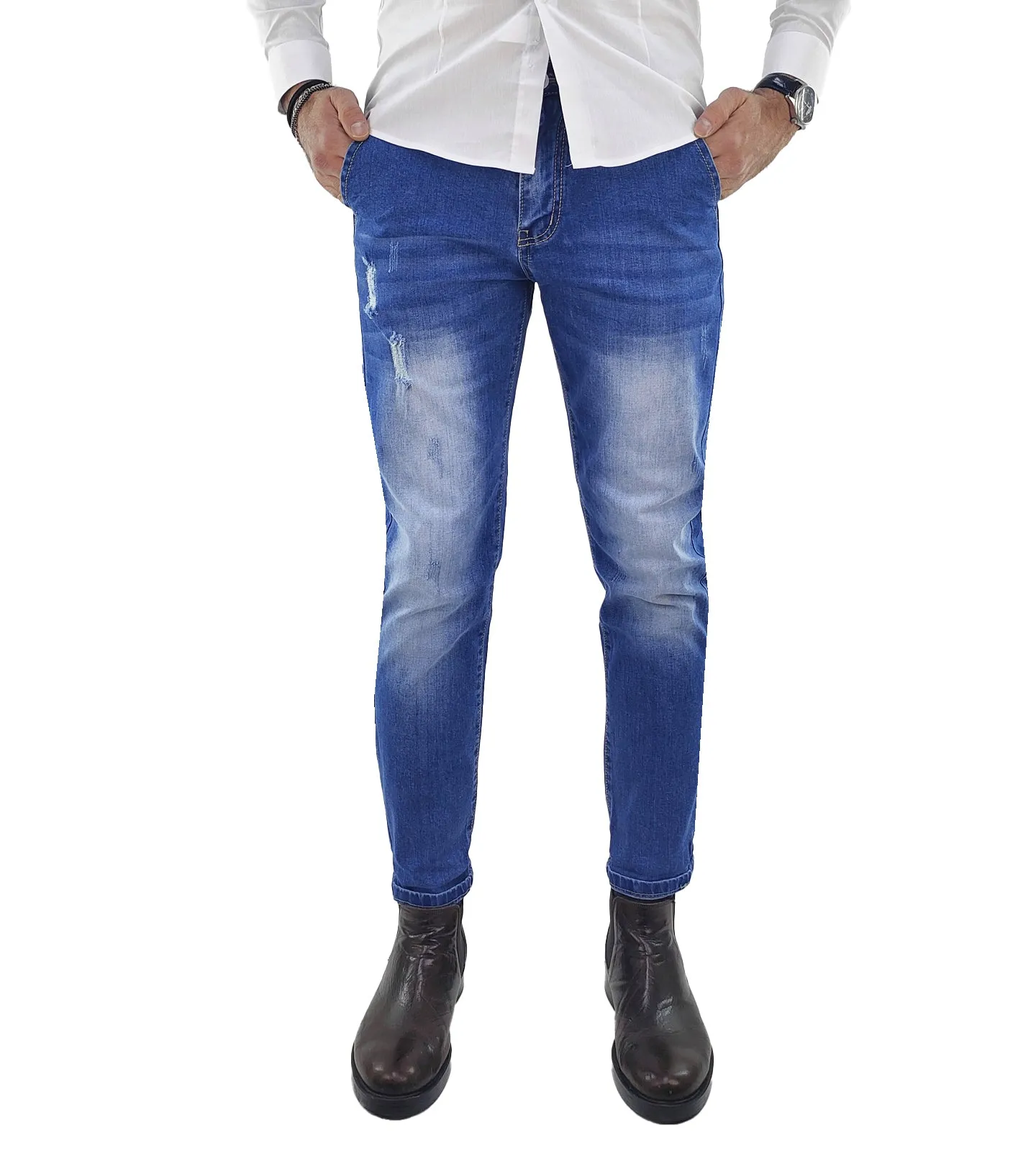 Jeans Uomo Capri Tasca Filo