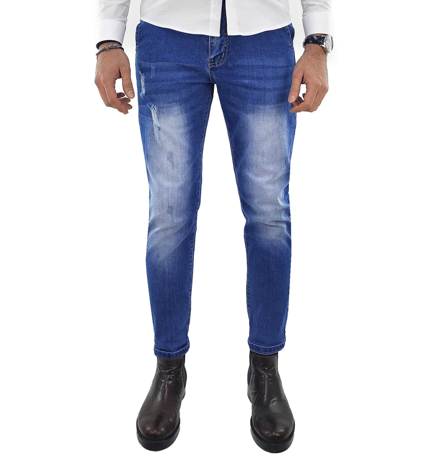 Jeans Uomo Capri Tasca Filo