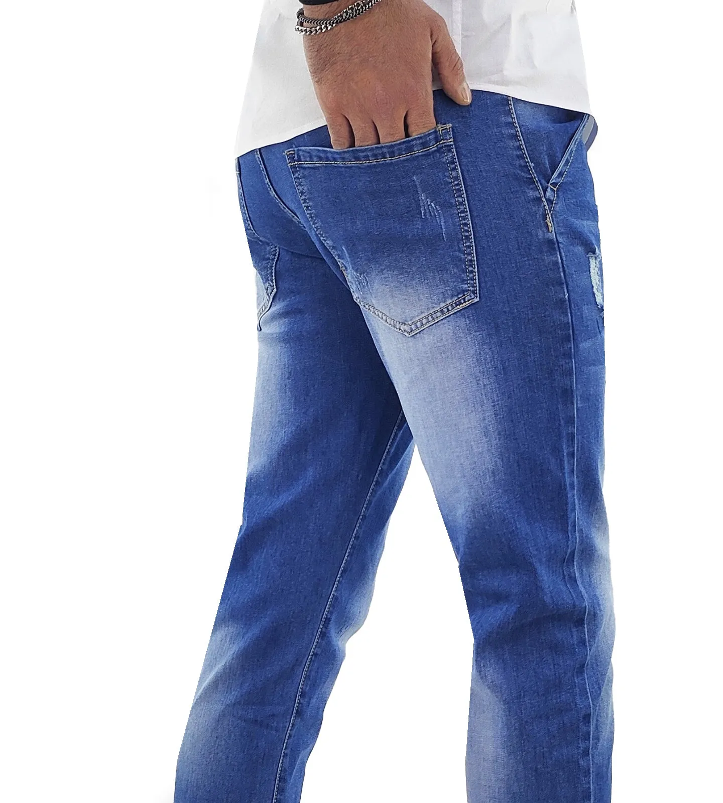 Jeans Uomo Capri Tasca Filo